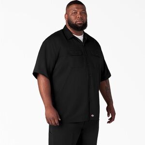 Dickies Men's Casual Black Button Down Shirt